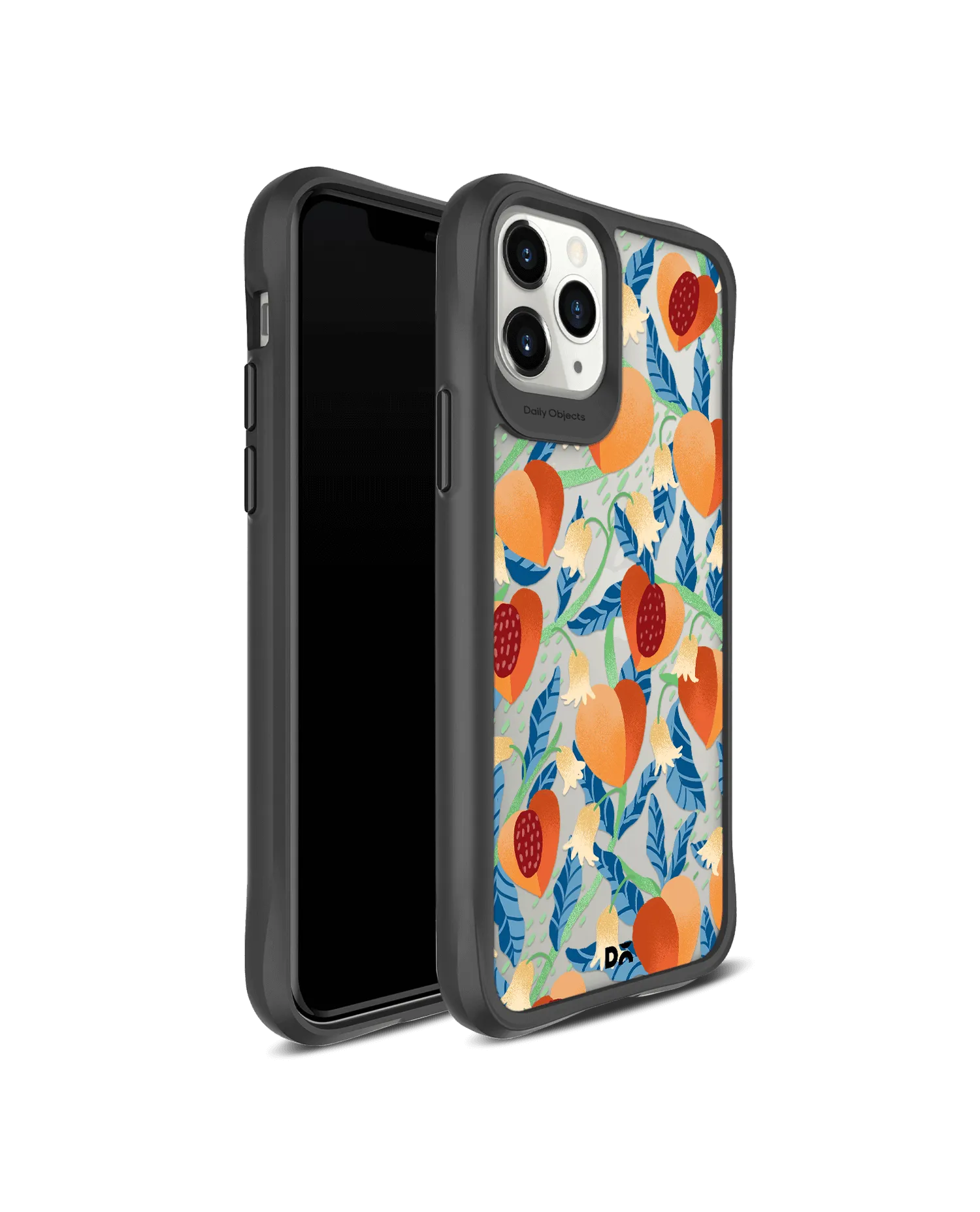 DailyObjects Peachy Peaches Black Hybrid Clear Case Cover For iPhone 11 Pro Max