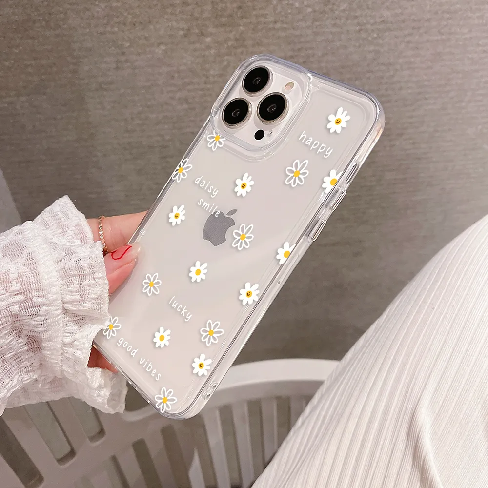 Daisy Smile Flower Clear Silicon Cover