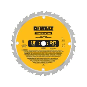 Dewalt 10 Inch Miter Table Saw Blade Atb Thin Kerf 24 Tooth 5 Out of 8 Inch