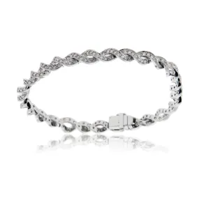 Diamond Bypass Style Tennis Bracelet