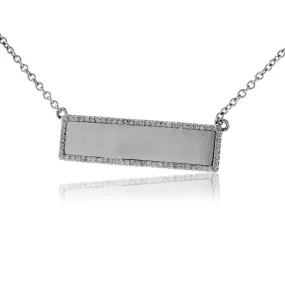 Diamond Halo Bar Style Necklace