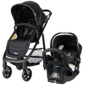 Diono - Quantum 4 3-in-1 Travel System with LiteClik®30 R SafePlus™ Infant Car Seat and Base - Black