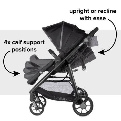 Diono - Quantum 4 3-in-1 Travel System with LiteClik®30 R SafePlus™ Infant Car Seat and Base - Black