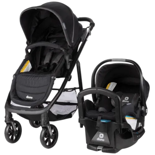 Diono - Quantum 4 3-in-1 Travel System with LiteClik®30 R SafePlus™ Infant Car Seat and Base - Black