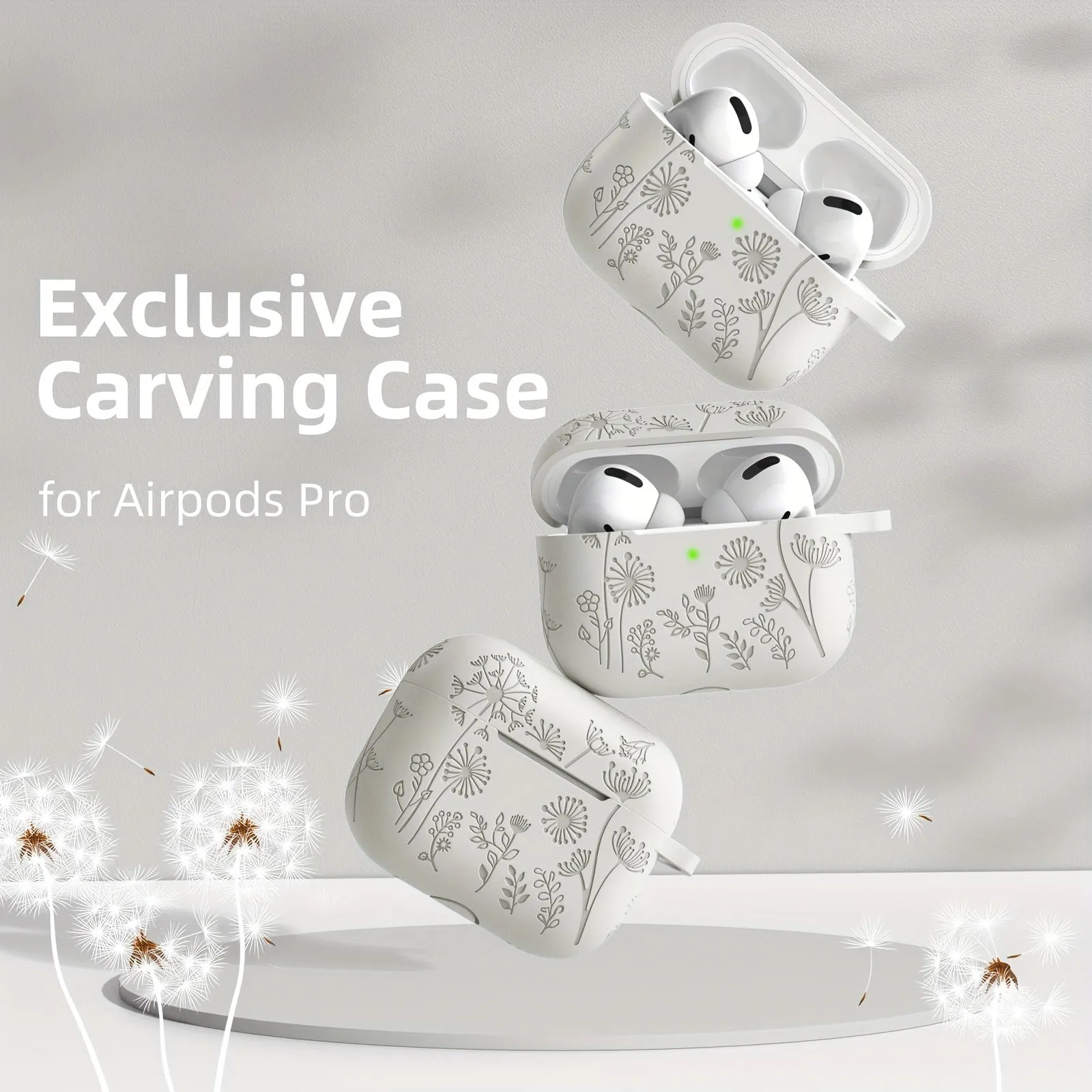 Elevate Your AirPods Pro Flower Engraved Protective Case