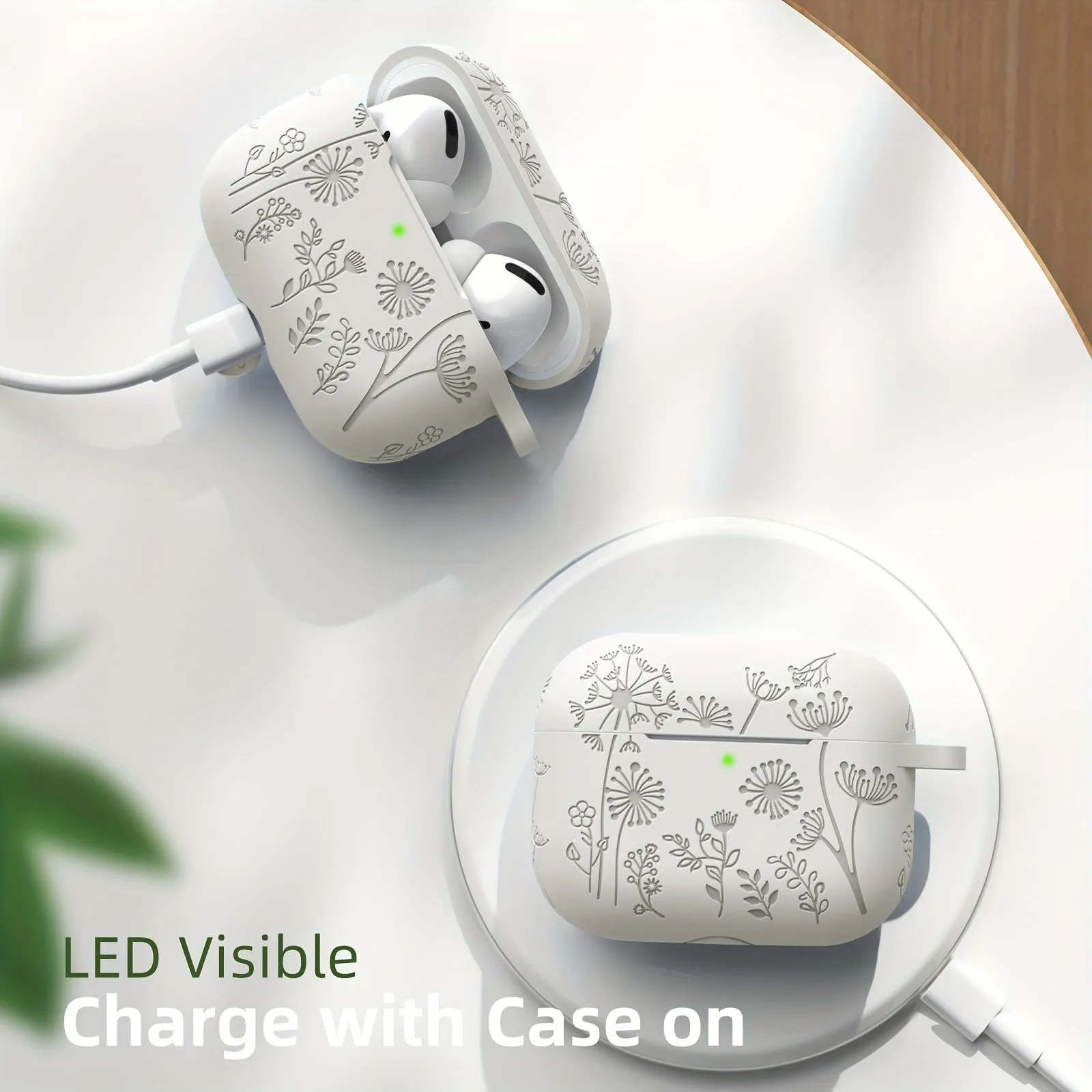 Elevate Your AirPods Pro Flower Engraved Protective Case