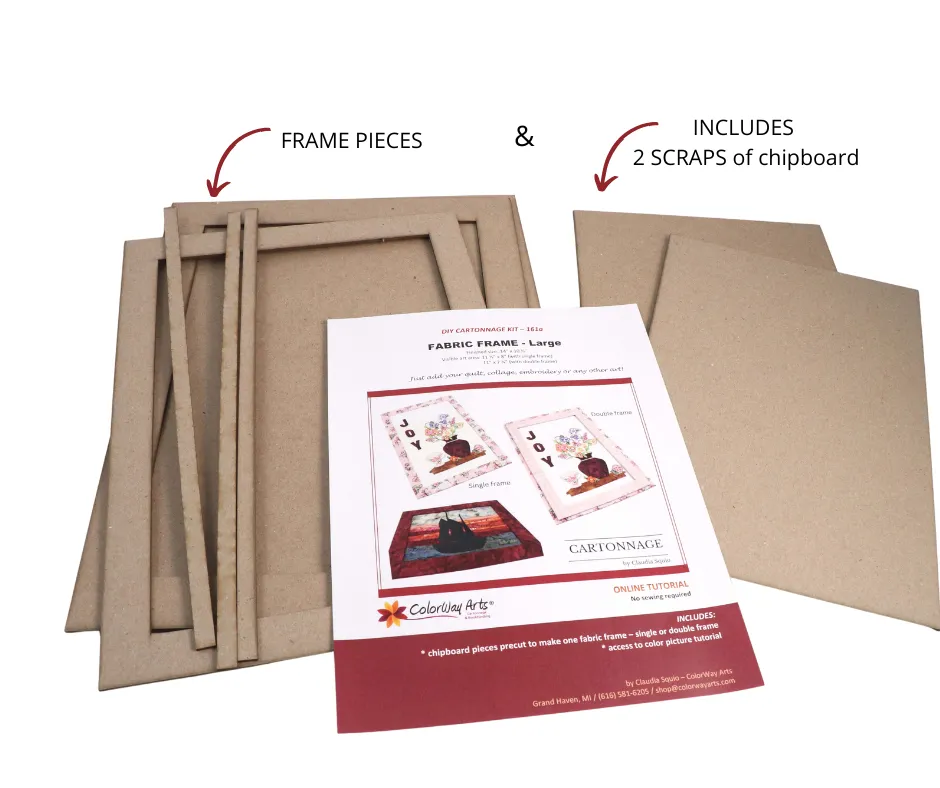 Fabric double frame Large DIY kit, cartonnage kit 161a, online instructions