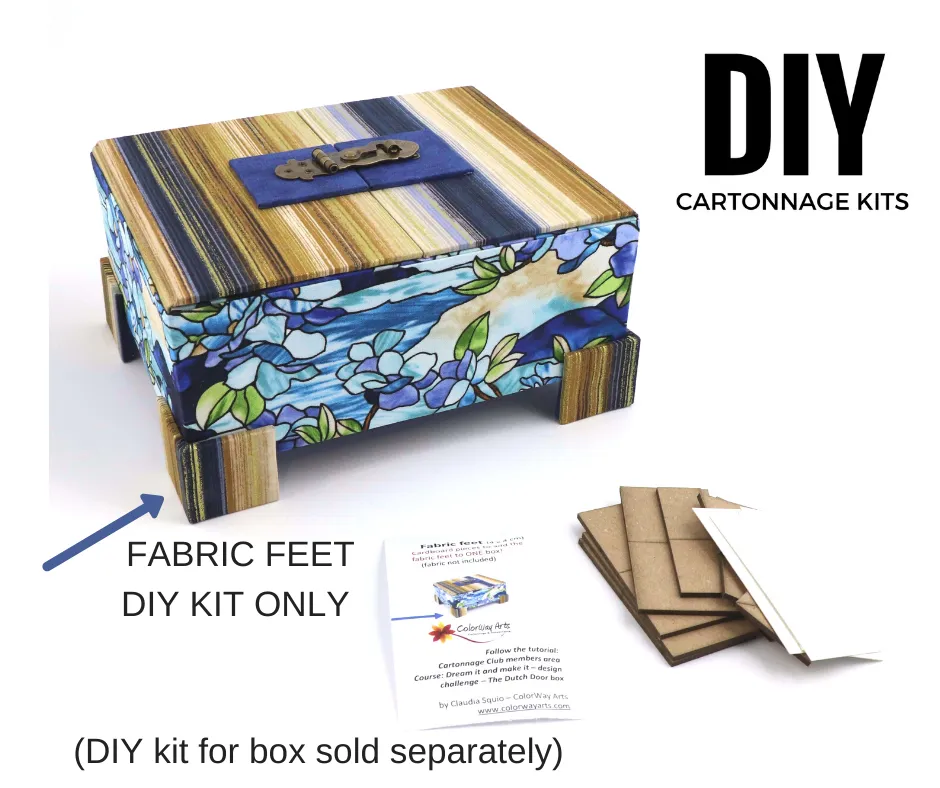 Fabric FEET for boxes DIY kit small,  cartonnage kit 211