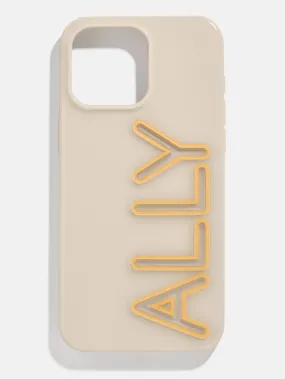 Fine Line Custom iPhone Case - Beige/Antique Gold