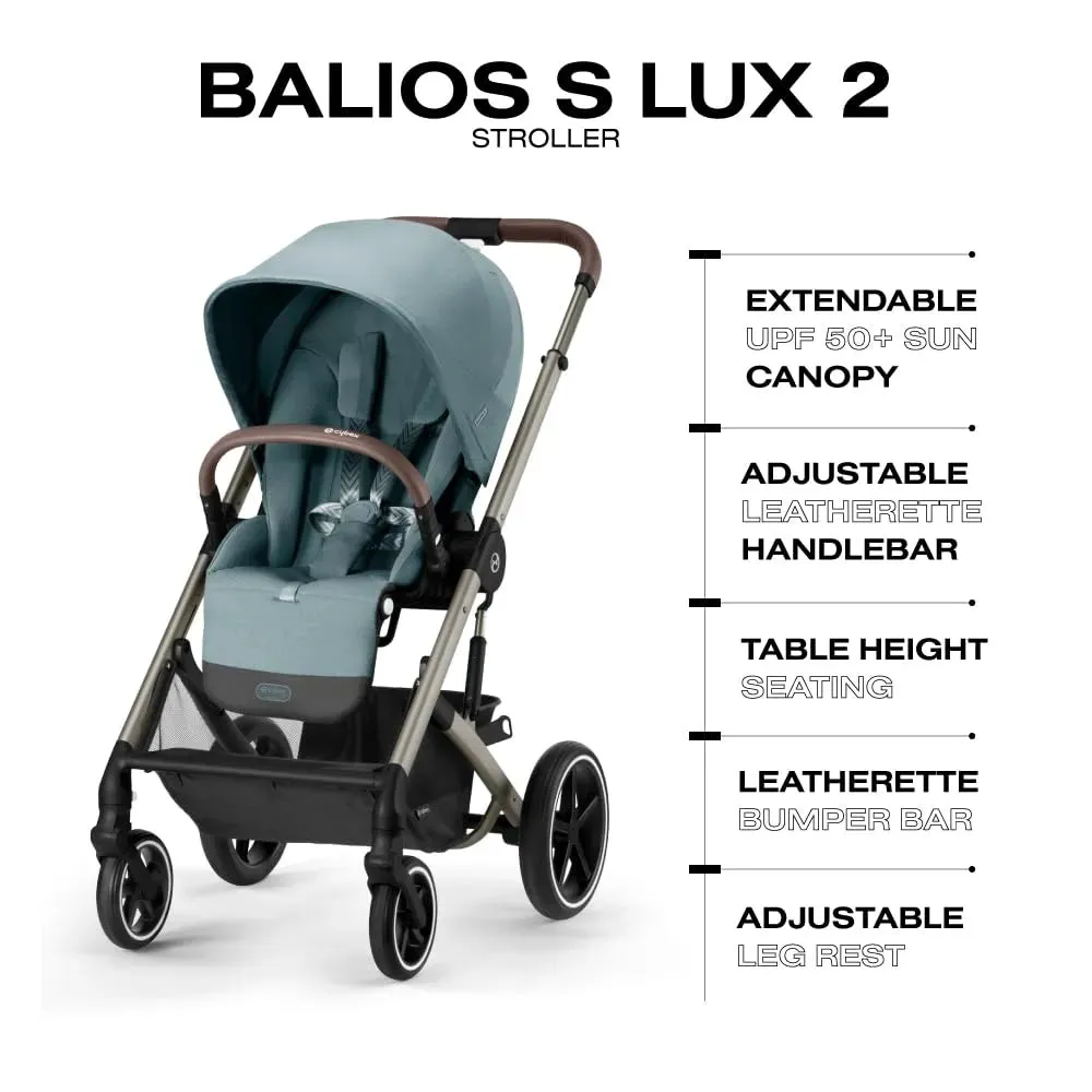 (Floor Model) Balios S Lux 2 Stroller - Taupe   Sky Blue Seat Pack