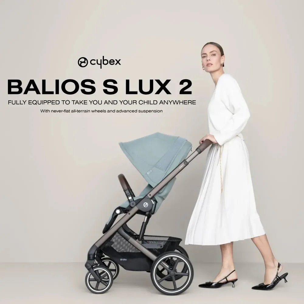 (Floor Model) Balios S Lux 2 Stroller - Taupe   Sky Blue Seat Pack