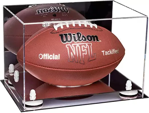 Full-Size Football Display Case Horizontal - Mirror No Wall Mounts (B41/A004)