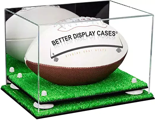 Full-Size Football Display Case Horizontal - Mirror No Wall Mounts (B41/A004)