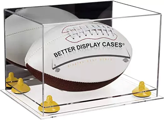 Full-Size Football Display Case Horizontal - Mirror No Wall Mounts (B41/A004)