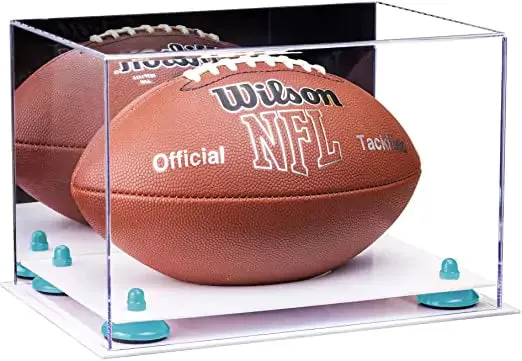 Full-Size Football Display Case Horizontal - Mirror No Wall Mounts (B41/A004)