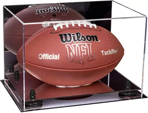 Full-Size Football Display Case Horizontal - Mirror No Wall Mounts (B41/A004)