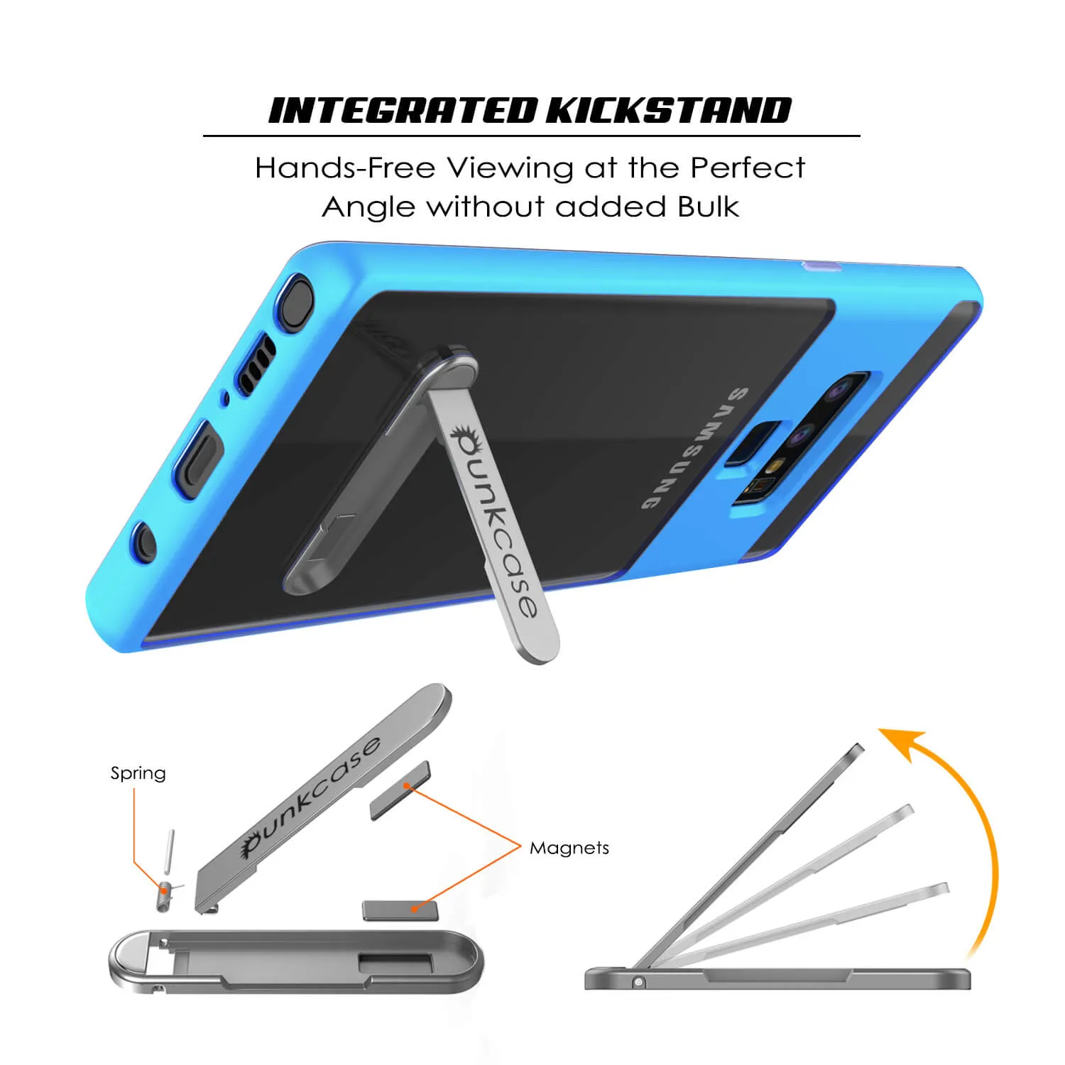 Galaxy Note 9 Lucid 3.0 PunkCase Armor Cover w/Integrated Kickstand and Screen Protector [Blue]