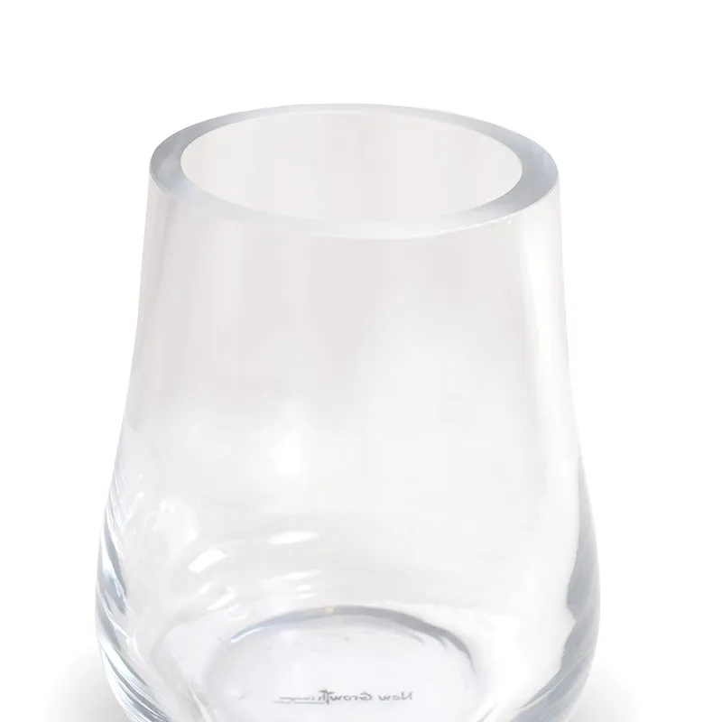 Glass Tapered Cylinder Vase, 7" H x 6" Dia