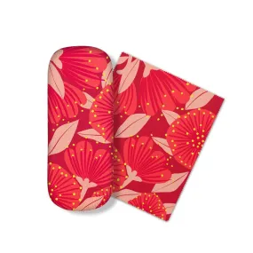 Glasses Case & Lens Cloth - Bright Pohutukawa