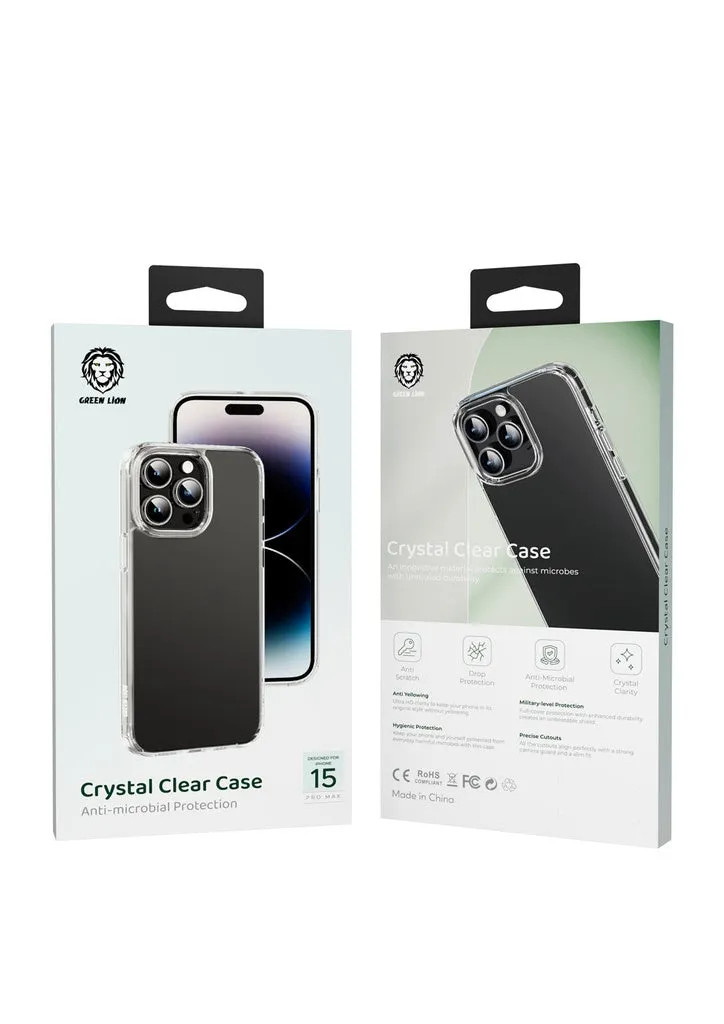 Green Lion Cyrstal Clear Case For Iphone 15 Pro