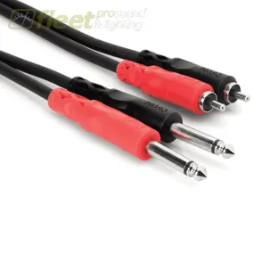 Hosa CPR-202 RCA to 1/4 Cable x2 - 2 meters (6.6 FT)