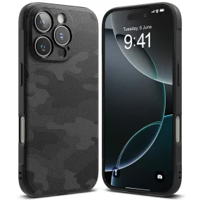 iPhone 16 Pro Max Case Cover |  Onyx Design Series | Back Phone Cover- Camo Black