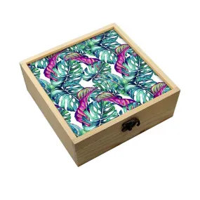 Jewellery Box Wooden Jewelry Organizer -  Monstera Tropical Leaf