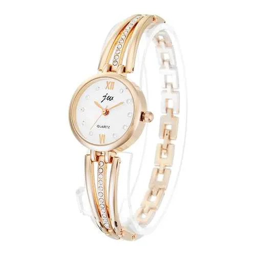 JW 3512 Fashion Round Dial Rhinestones Alloy Lady  Bracelet Bangle Women Dress Quartz Watch