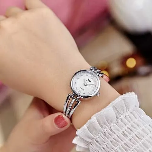 JW 3512 Fashion Round Dial Rhinestones Alloy Lady  Bracelet Bangle Women Dress Quartz Watch