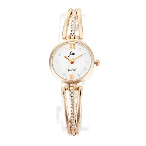 JW 3512 Fashion Round Dial Rhinestones Alloy Lady  Bracelet Bangle Women Dress Quartz Watch