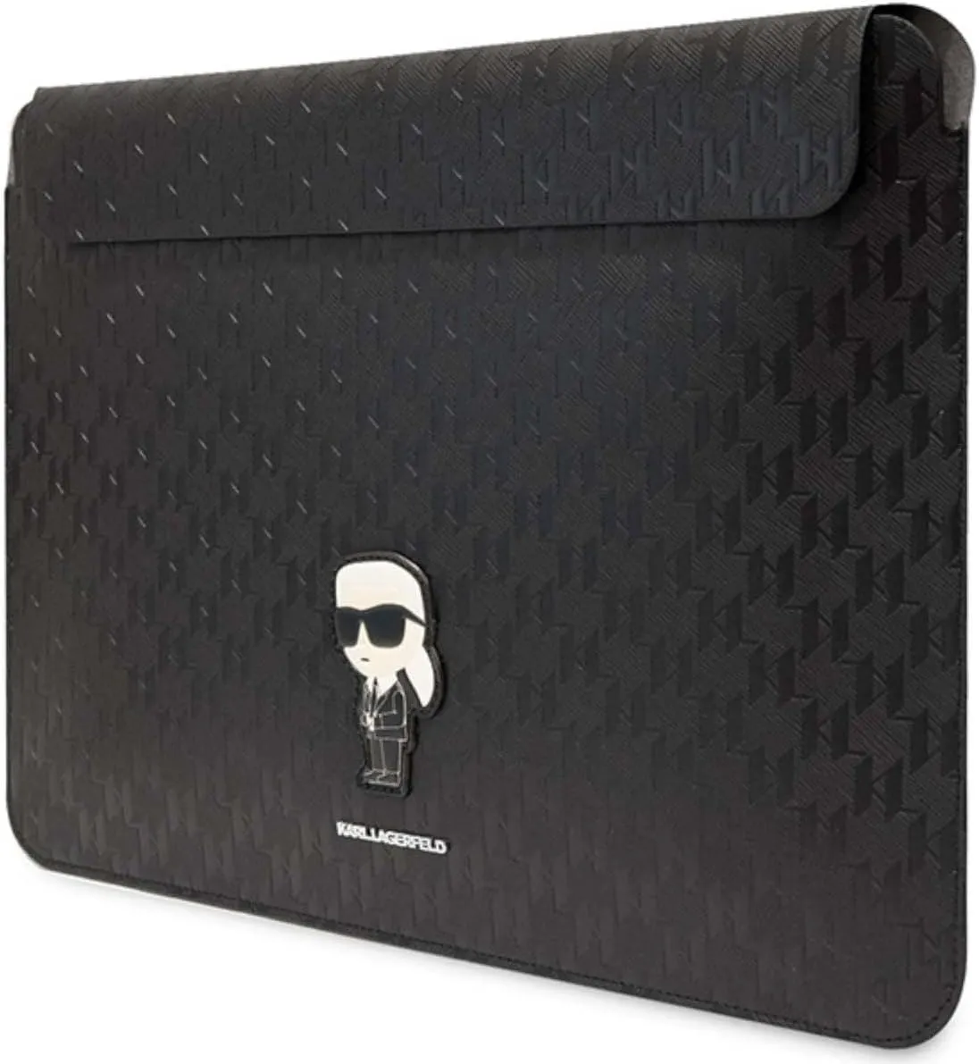 Karl Lagerfeld Saffiano Monogram Ikonik 14" Laptop Sleeve Black - KLCS14SAKHPKK