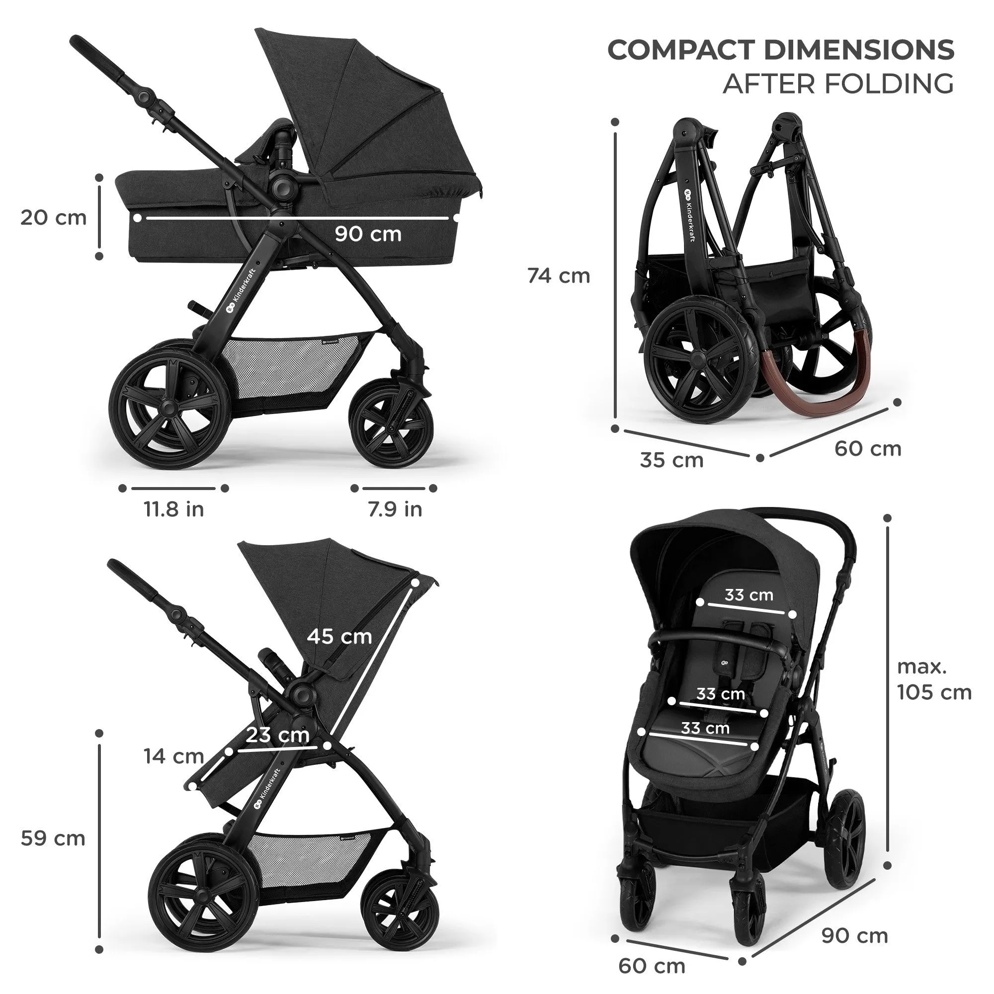 Kinderkraft MOOV CT 3in1 Travel System   MINK PRO Car Seat