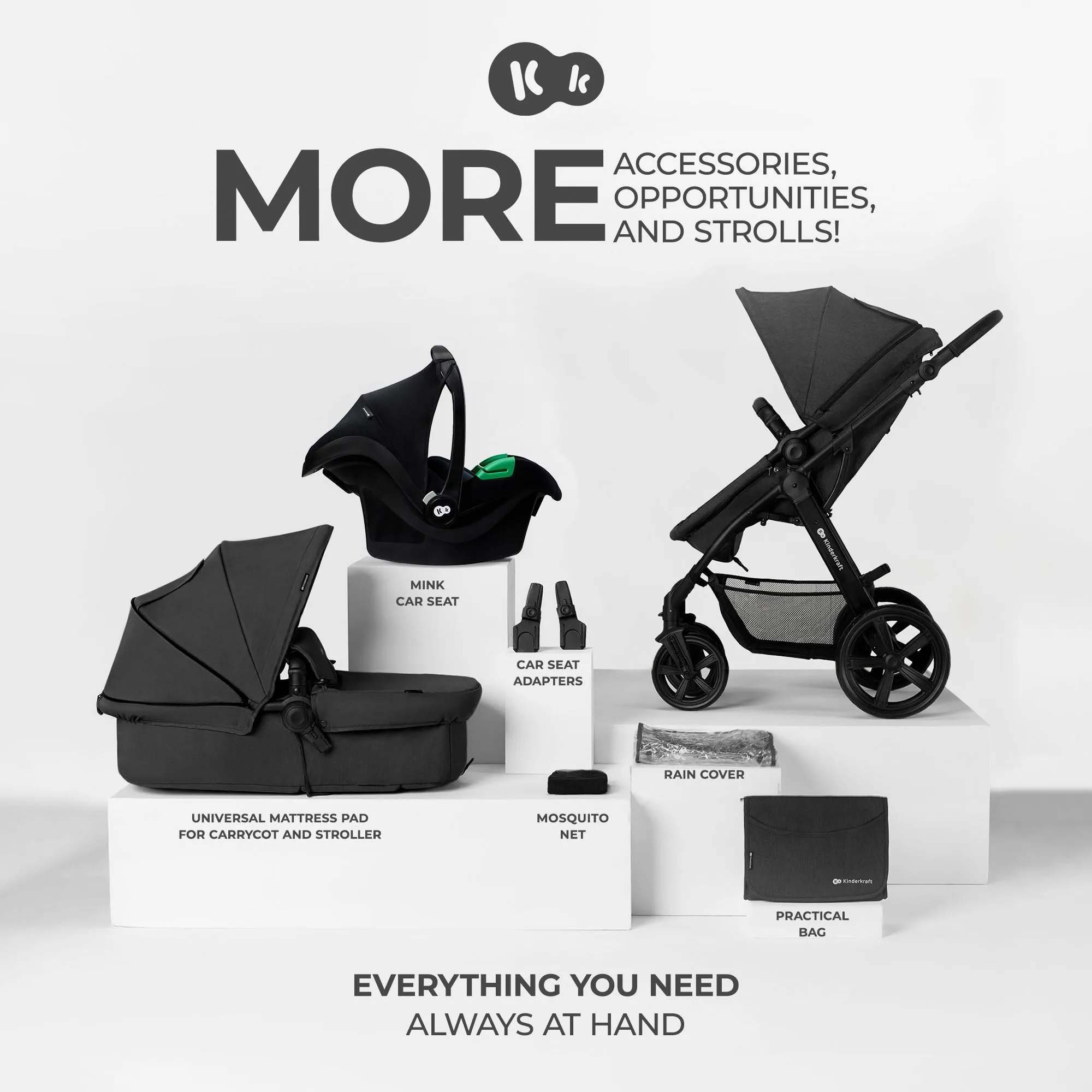 Kinderkraft MOOV CT 3in1 Travel System   MINK PRO Car Seat