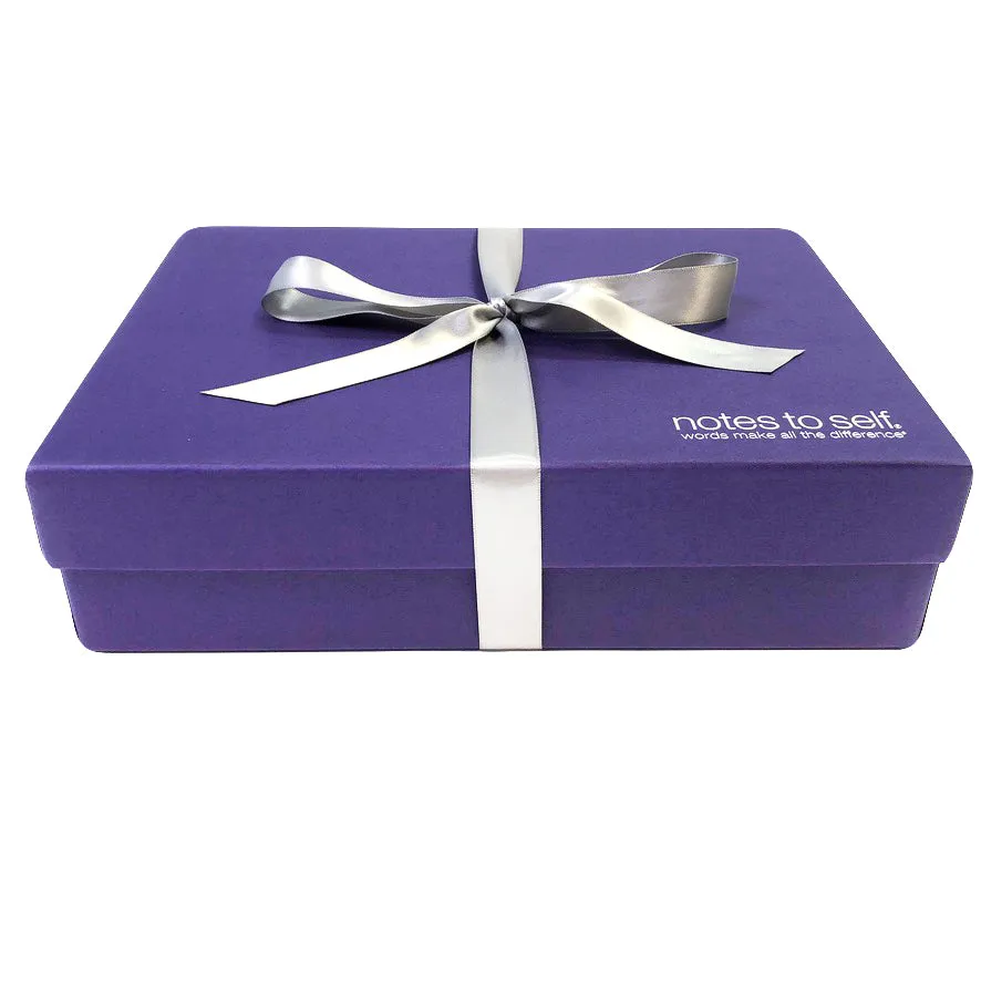 large purple keepsake gift box with ribbon (socks sold separately) - holds up to 12 pairs