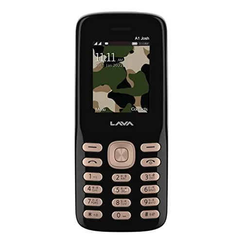 Lava A1 Josh with BOL Keypad Mobile, Bolne wala Phone, Message Speak, Caller Speak, Number Speak, 1000mAh Battery Black Gold