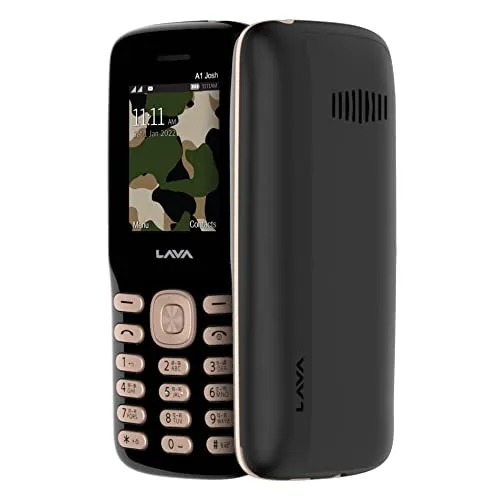 Lava A1 Josh with BOL Keypad Mobile, Bolne wala Phone, Message Speak, Caller Speak, Number Speak, 1000mAh Battery Black Gold