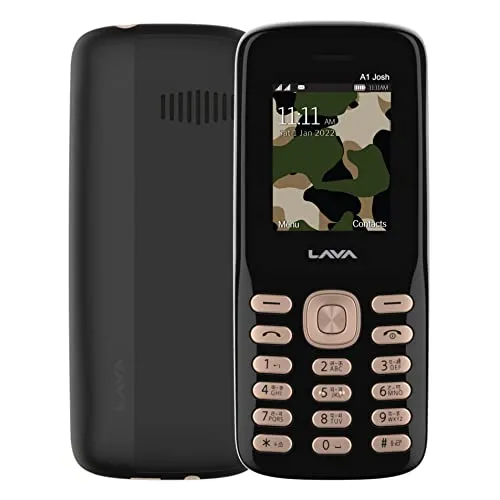 Lava A1 Josh with BOL Keypad Mobile, Bolne wala Phone, Message Speak, Caller Speak, Number Speak, 1000mAh Battery Black Gold