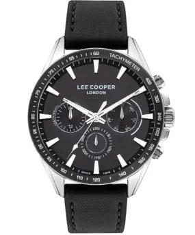 Lee Cooper  Men's Watch Black Dial Black Leather Strap, LC07598.351