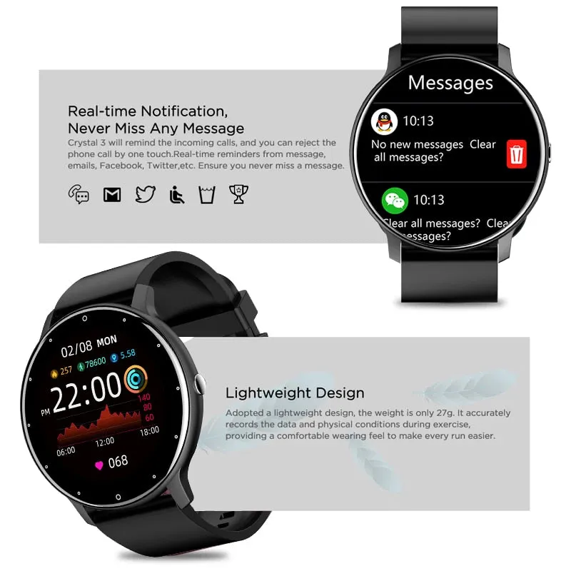 LIGE 2023 New Smart Watch Men Full Touch Screen Sport Fitness Watch IP67 Waterproof Bluetooth For Android ios smartwatch Men box