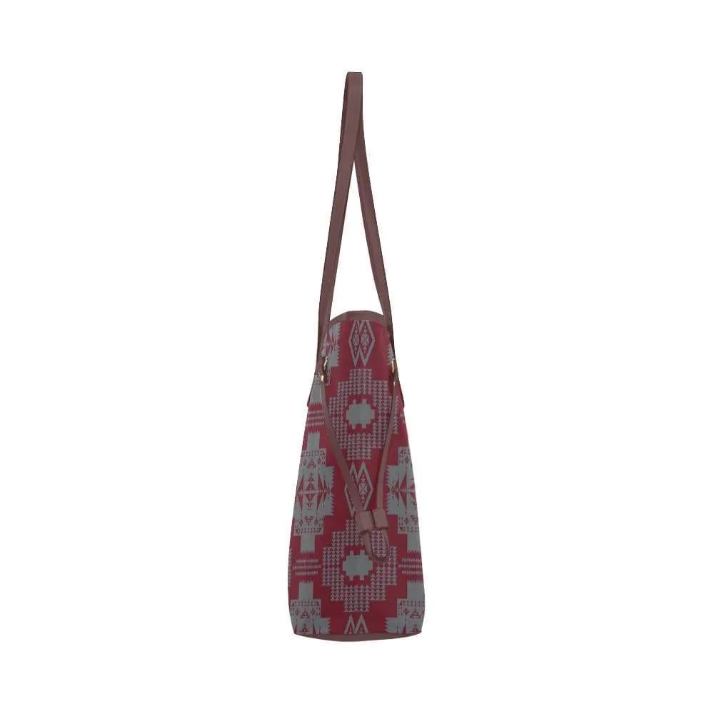 Light Gray with Maroon Clover Canvas Tote Bag