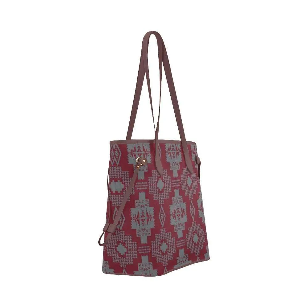 Light Gray with Maroon Clover Canvas Tote Bag