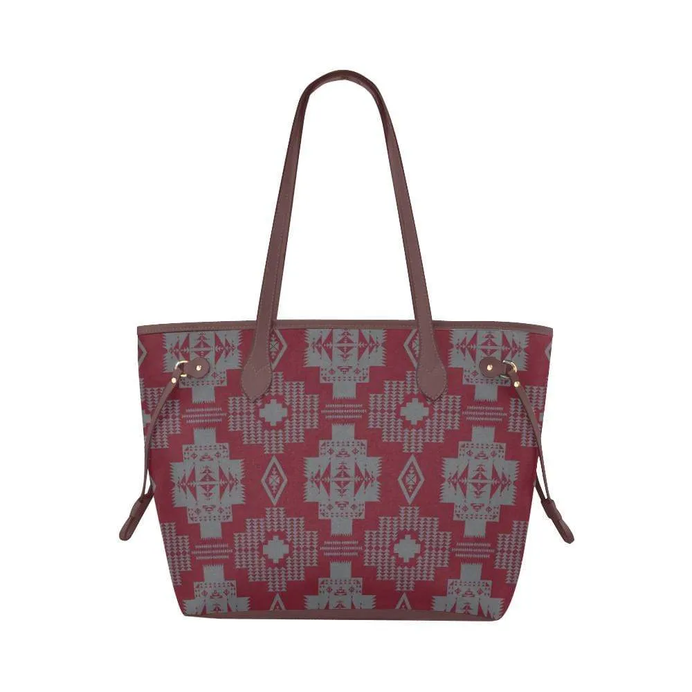 Light Gray with Maroon Clover Canvas Tote Bag