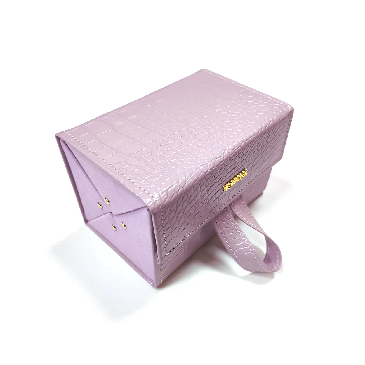 Lilac Faux Croco Travel Case