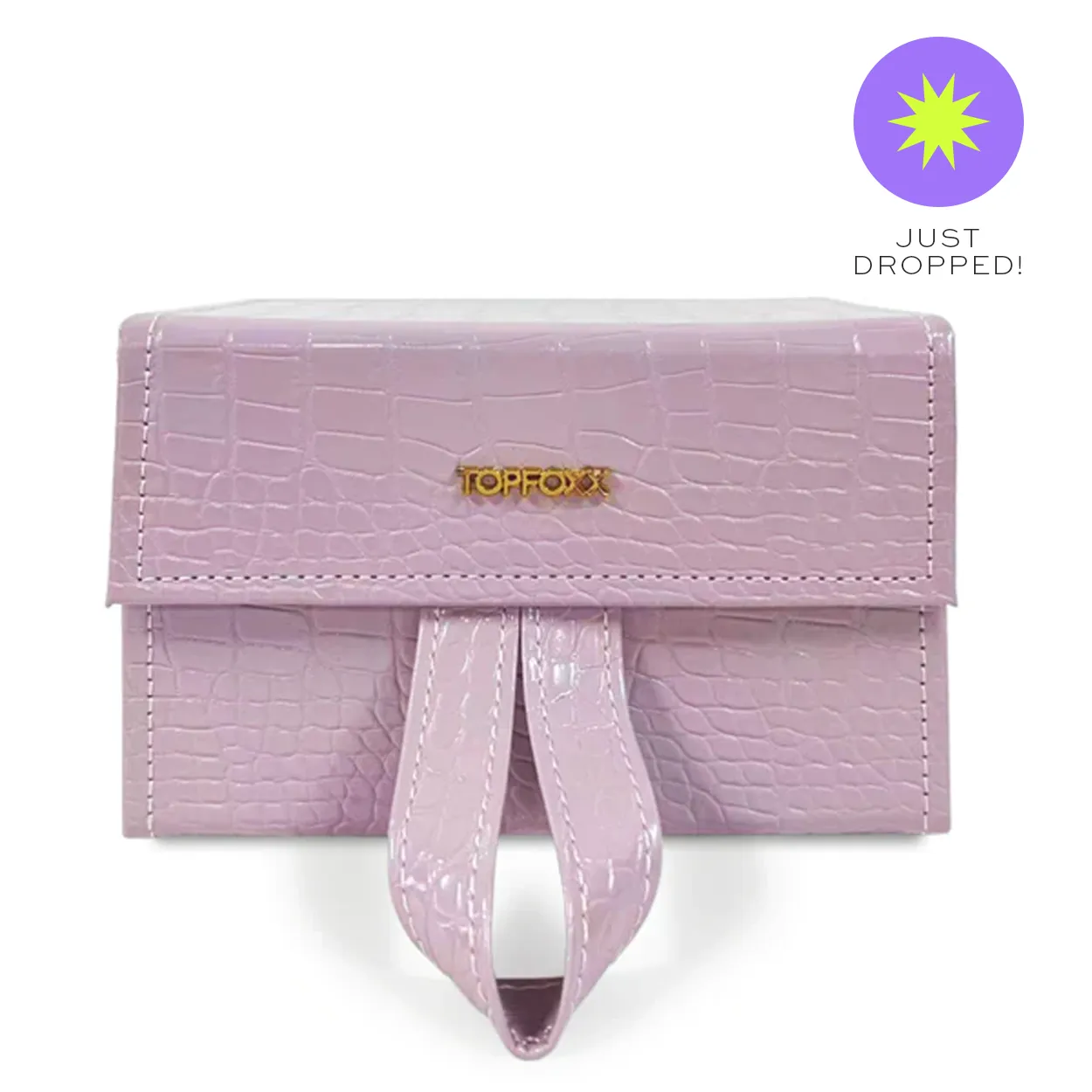 Lilac Faux Croco Travel Case