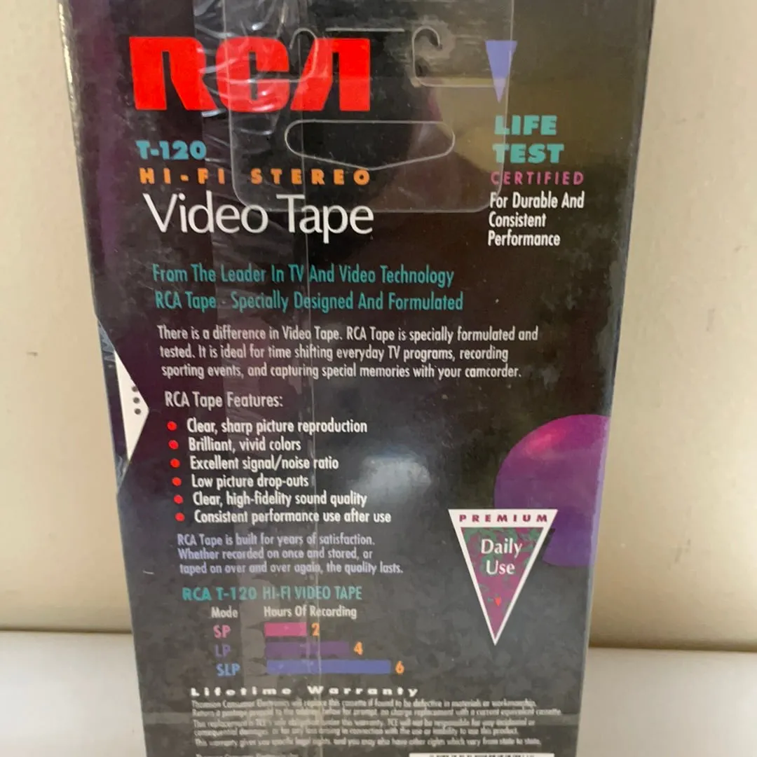 <€€ New Set/2 RCA VHS HI-FI Stereo Premium Grade Blank Video Cassette Tapes T-120 6 hrs