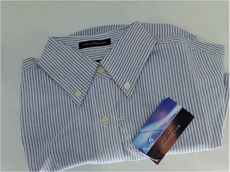 Medium UltraClub Men's Striped Button Up Shirt