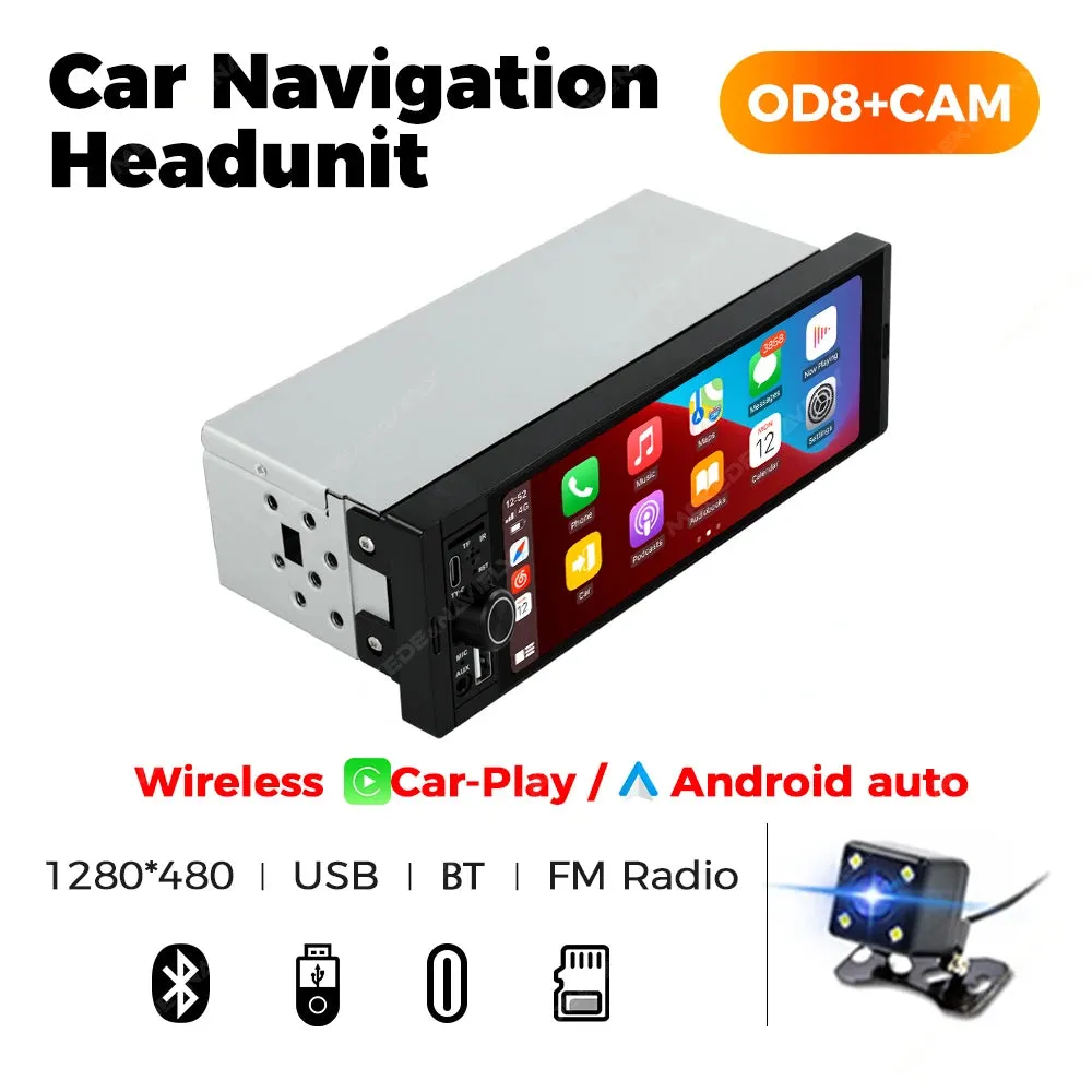 MEKEDE 6.86 Inch 1Din Carplay Android Auto Car Radio Multimedia Video MP5 Player With BT FM Stereo USB Type-C Plug Autoradio