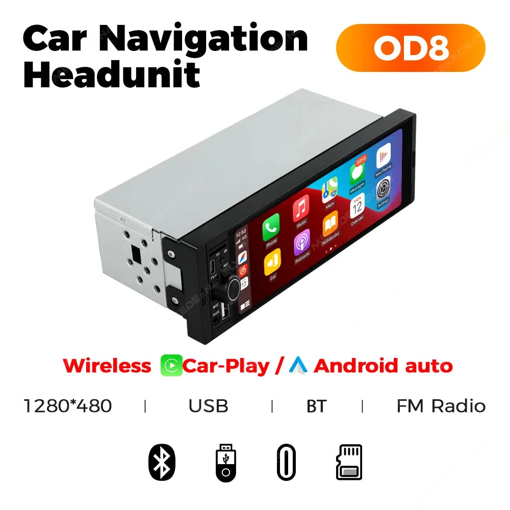 MEKEDE 6.86 Inch 1Din Carplay Android Auto Car Radio Multimedia Video MP5 Player With BT FM Stereo USB Type-C Plug Autoradio