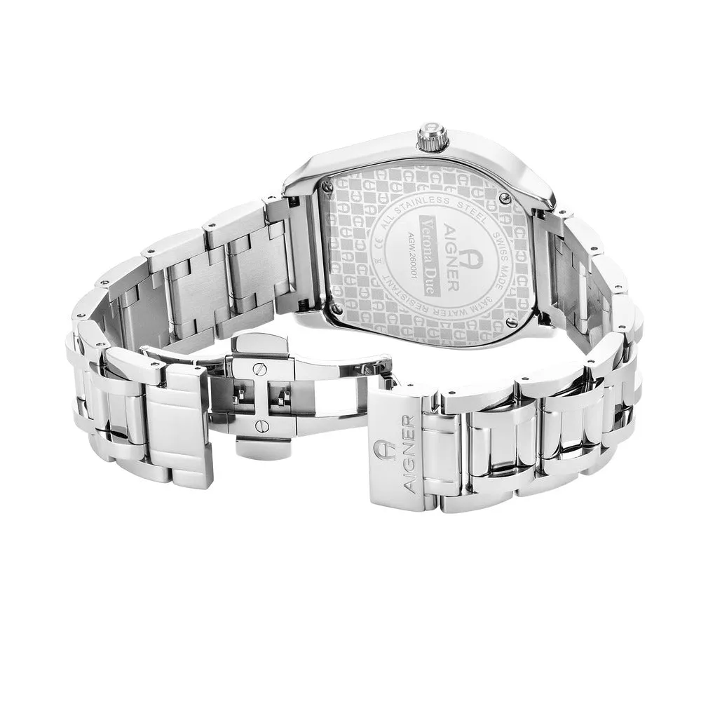 Men Verona Due Silver 47mm Watch