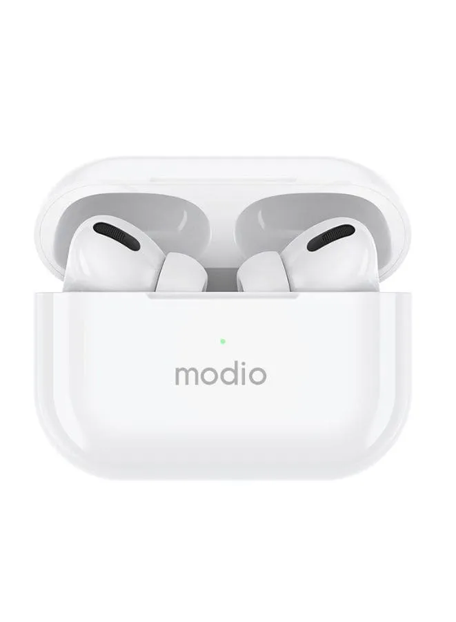 Modio ME8 True Wireless Stereo Earpods with Charging Case (Red/Black/Blue) for Superior Sound and Convenient Portability